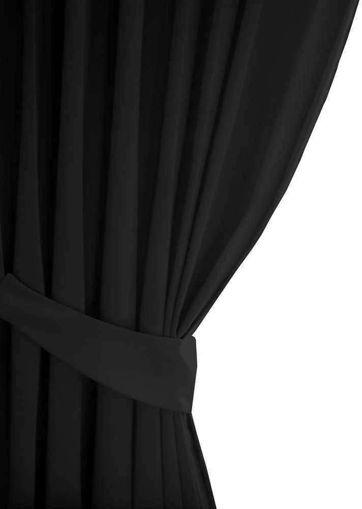 Naktinė užuolaida su žiedais AmeliaHome BLACKOUT 140X245 cm, 1 vnt., spalva: juoda