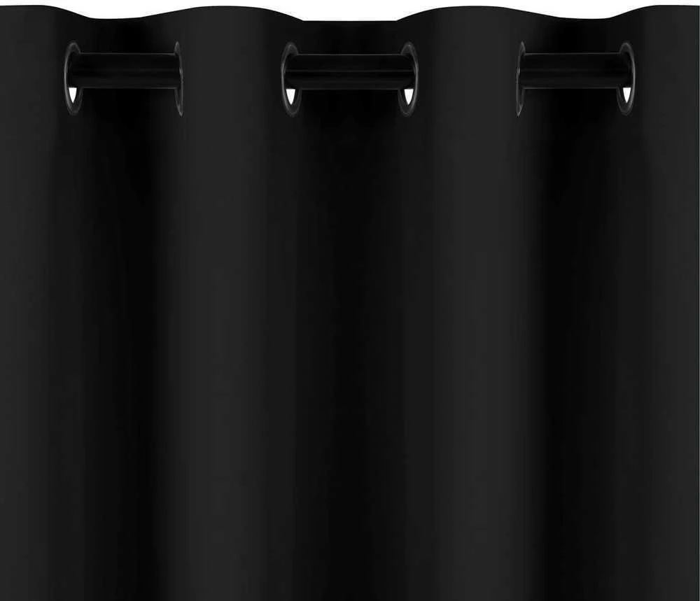 Naktinė užuolaida su žiedais AmeliaHome BLACKOUT 140X245 cm, 1 vnt., spalva: juoda