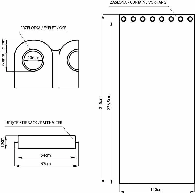 Naktinė užuolaida su žiedais AmeliaHome BLACKOUT 140X245 cm, 1 vnt., spalva: mėtų