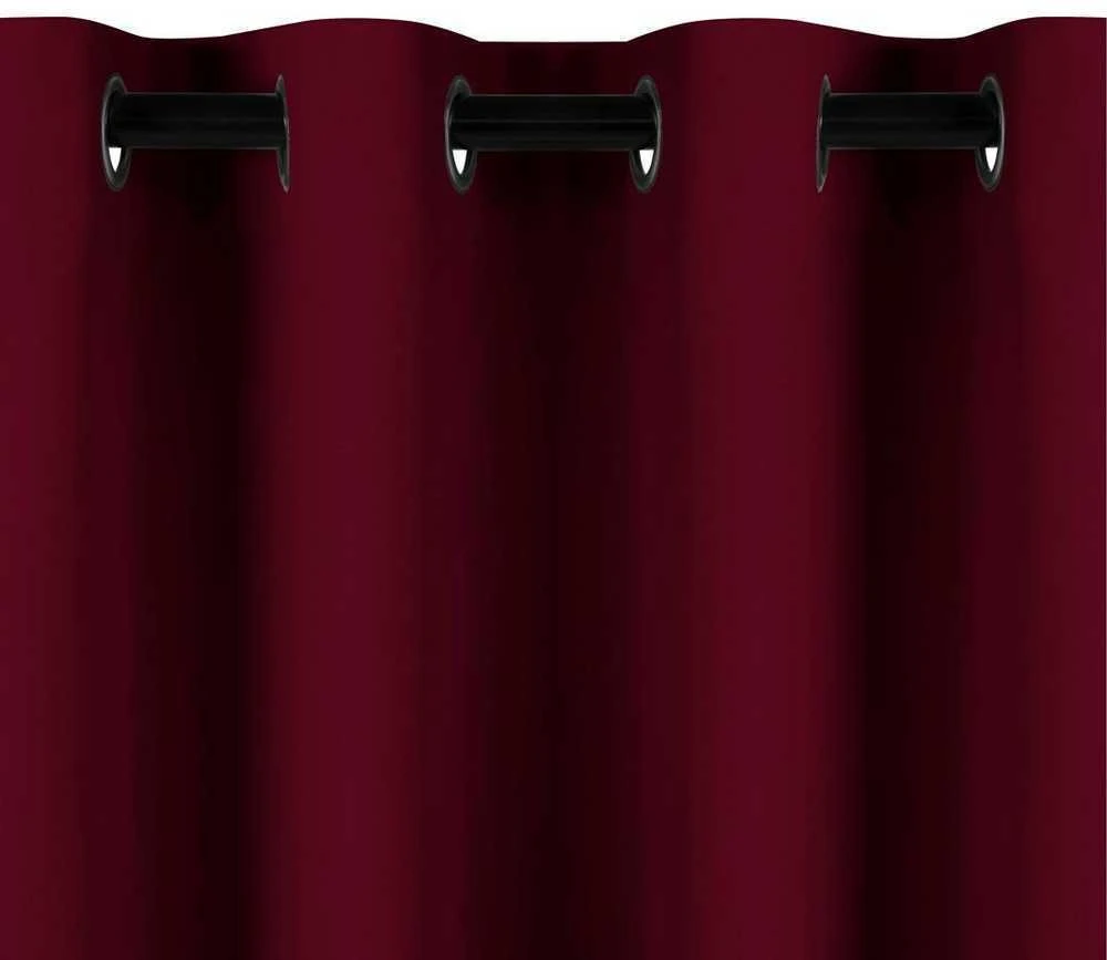 Naktinė užuolaida su žiedais AmeliaHome BLACKOUT 140X245 cm, 1 vnt., spalva: bordo (vyno)