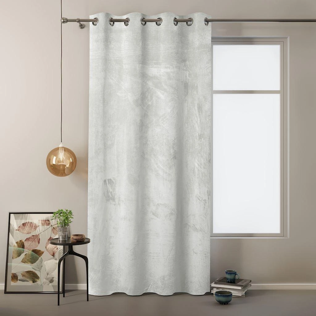 Naktinė užuolaida su žiedais AmeliaHome VELVET 140X245 cm, 1 vnt., spalva: balta