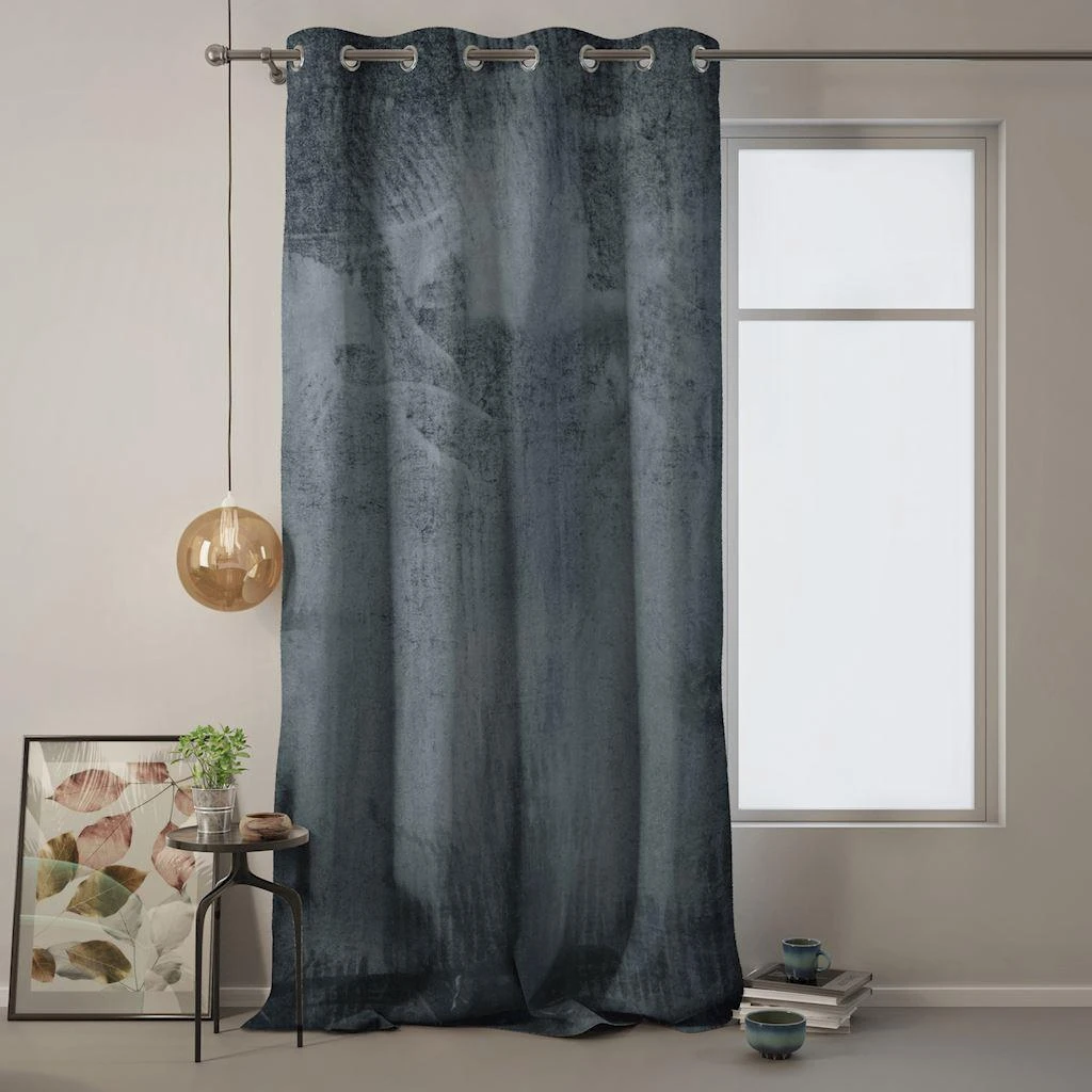 Naktinė užuolaida su žiedais AmeliaHome VELVET 140X270 cm, 1 vnt., spalva: grafito