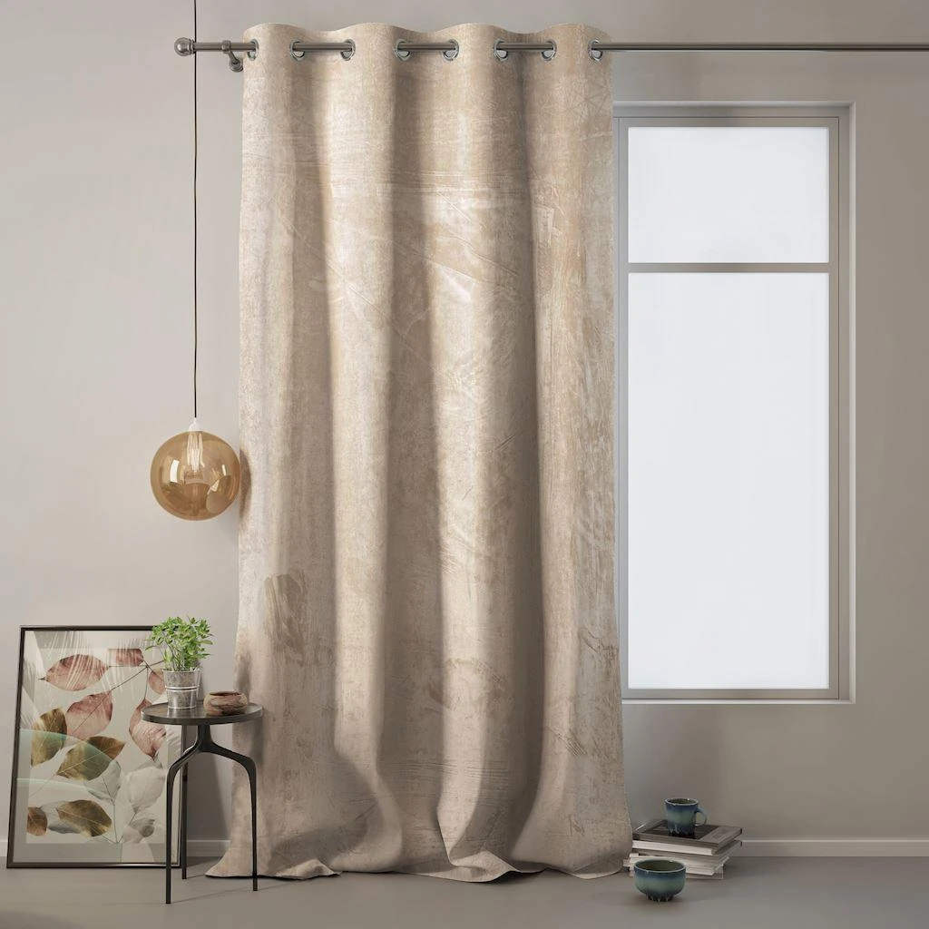 Naktinė užuolaida su žiedais AmeliaHome VELVET 140X270 cm, 1 vnt., spalva: kreminė