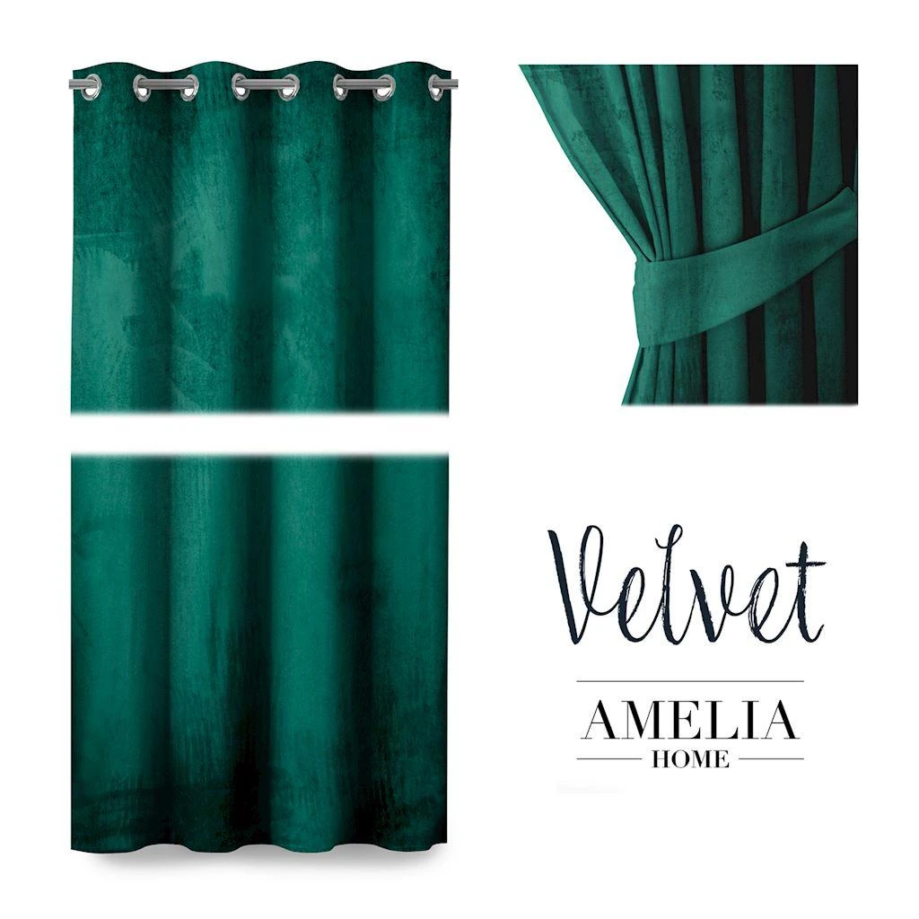 AmeliaHome Užuolaida aksominė tamsiai žalia 140×245 AH