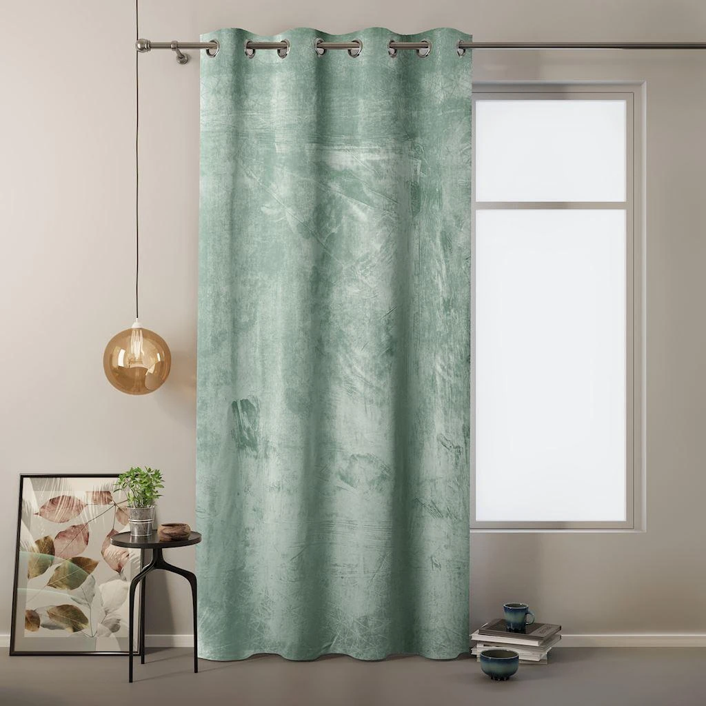 Naktinė užuolaida su žiedais AmeliaHome VELVET 140X245 cm, 1 vnt., spalva: mėtų