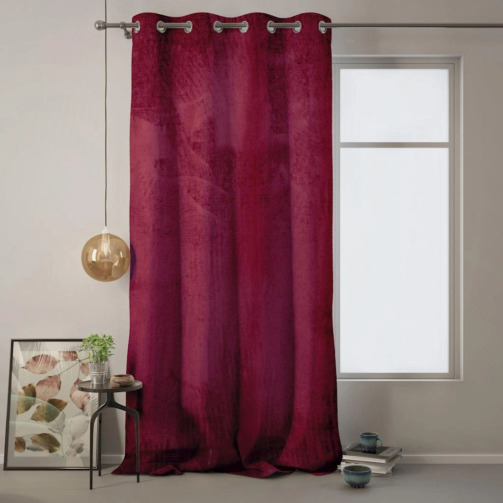 Naktinė užuolaida su žiedais AmeliaHome VELVET 140X270 cm, 1 vnt., spalva: vyno