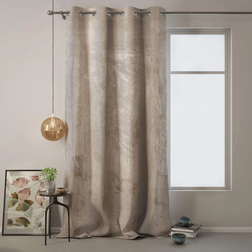 Naktinė užuolaida su žiedais AmeliaHome VELVET 140X270 cm, 1 vnt., spalva: smėlio