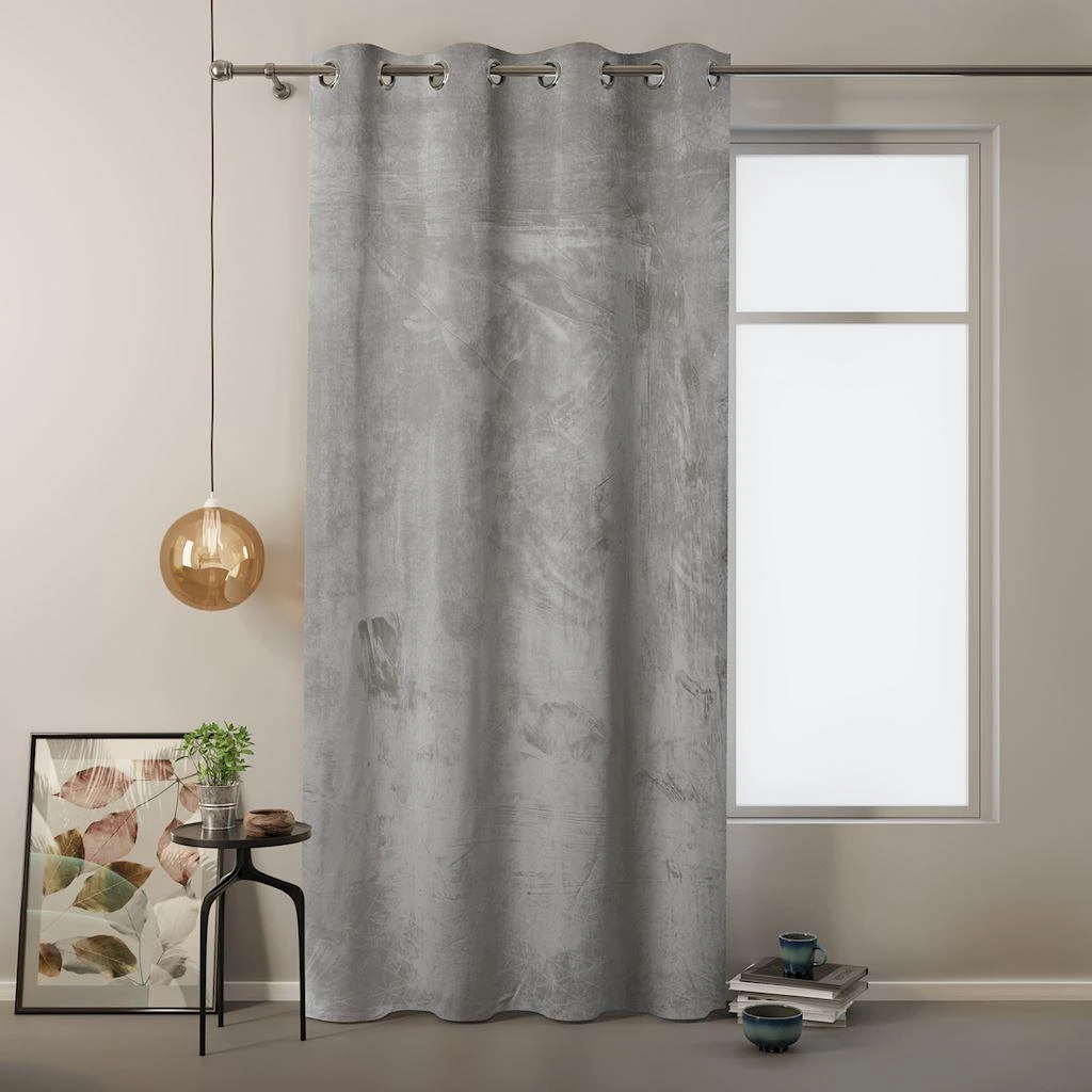 Naktinė užuolaida su žiedais AmeliaHome VELVET 140X245 cm, 1 vnt., spalva: sidabrinė