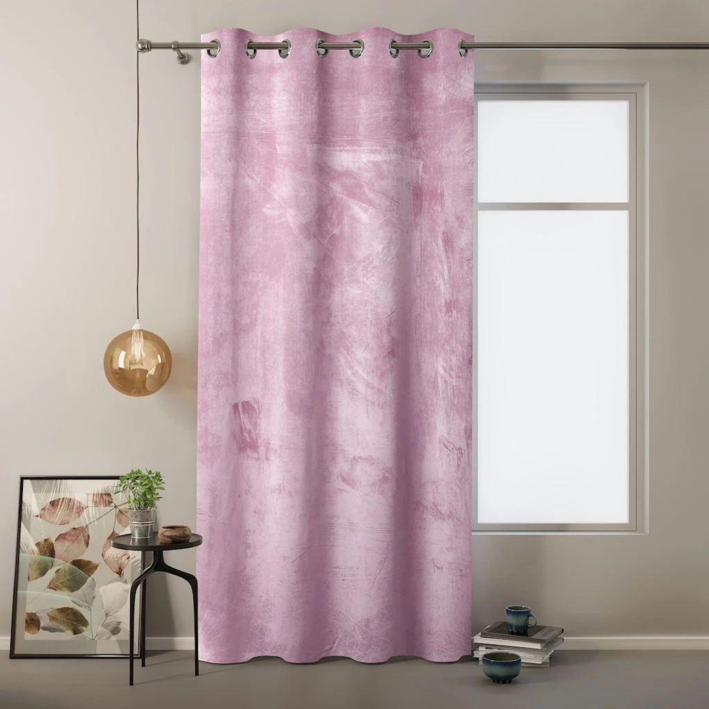 Naktinė užuolaida su žiedais AmeliaHome VELVET 140X245 cm, 1 vnt., spalva: rožinė