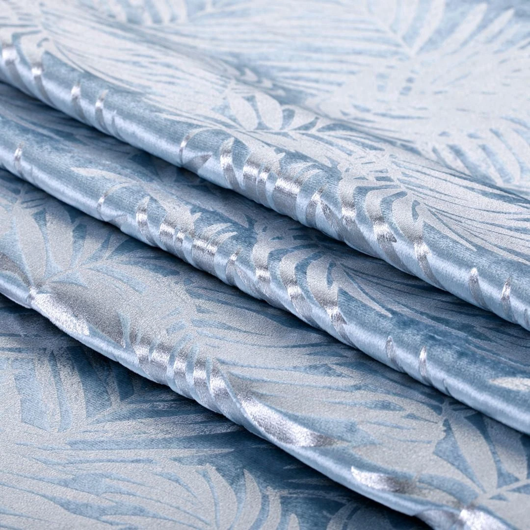 AmeliaHome Užuolaida su lapų raštu šviesiai mėlyna Velvet Amelia Home