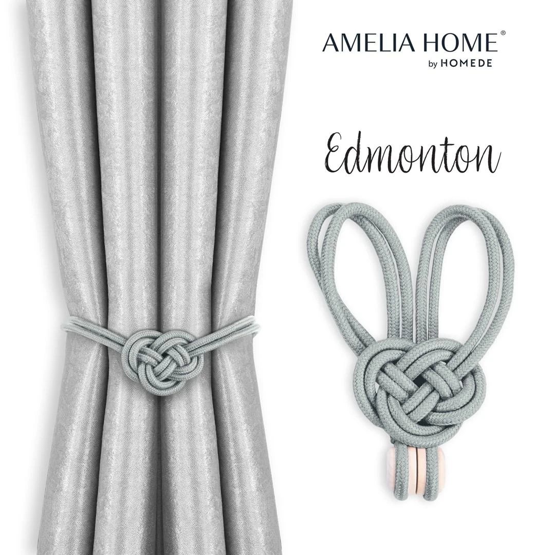 AmeliaHome Pilki užuolaidų rišikliai Edmonton, 2 vnt.