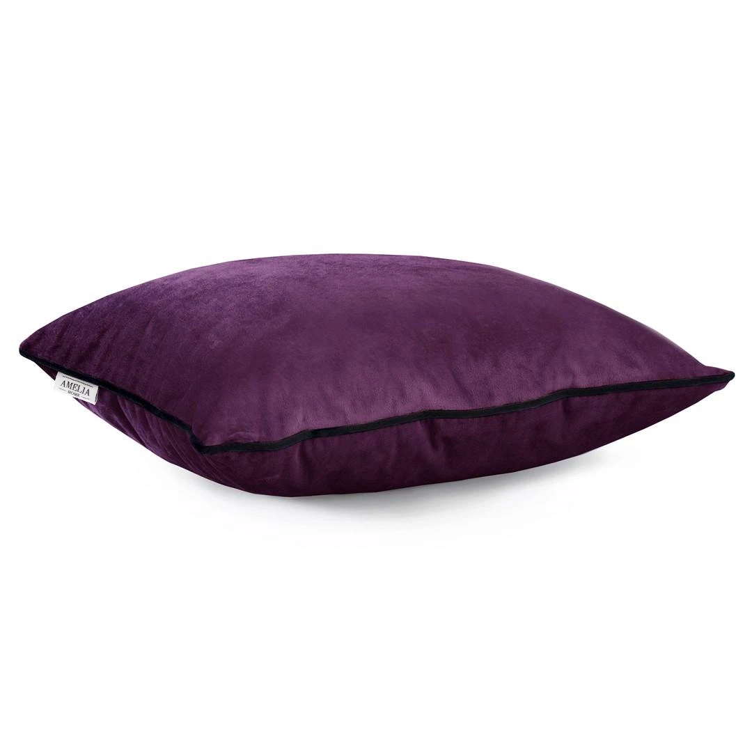 Plum aksominis pagalvės užvalkalas, violetinis
