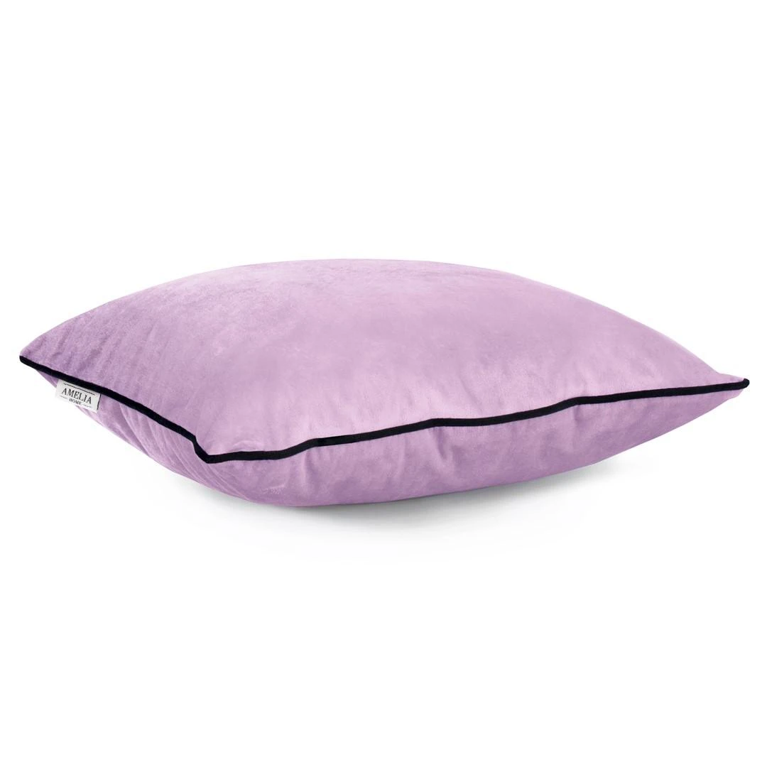 Šviesiai violetinis aksominis pagalvės užvalkalas