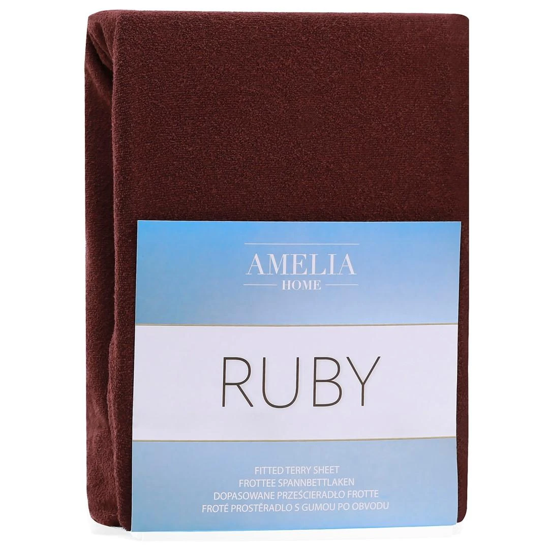 AmeliaHome Paklodė su guma 160–180x200+30 cm ruda AH RUBY