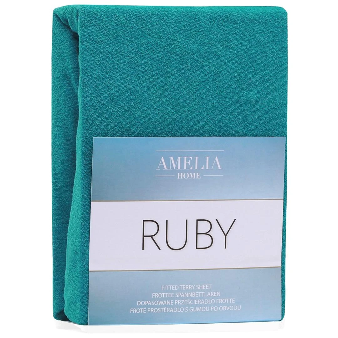AmeliaHome Paklodė su guma 180–200×200+30 cm turkio spalvos AH Ruby