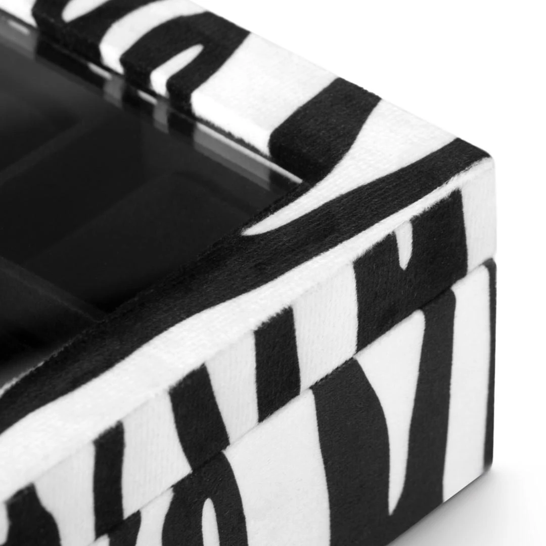 AmeliaHome JEWELRY BOX/AH/GLASEN/ZEBRA/18X7