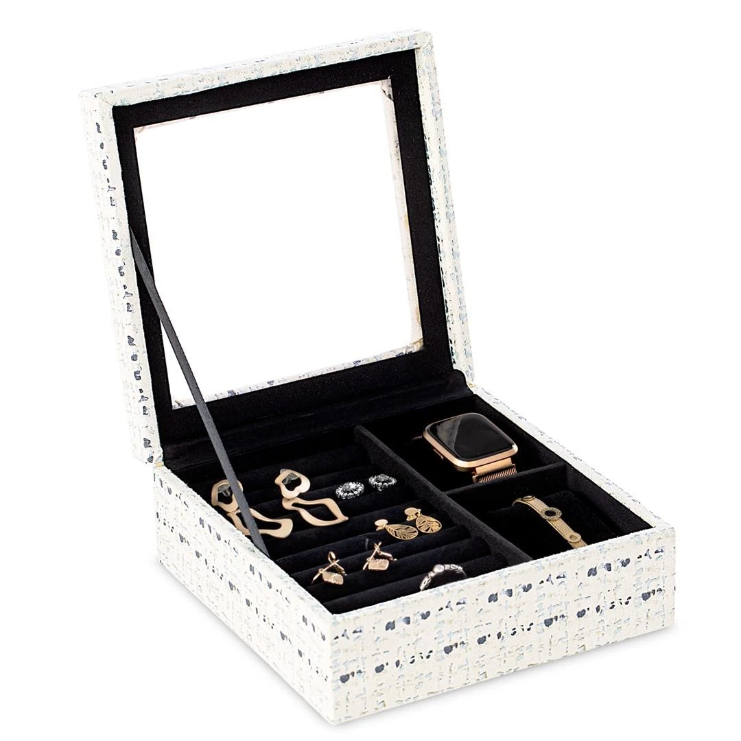 AmeliaHome JUWELRY BOX/AH/MASCA/CREM+Juodas/18X6,5