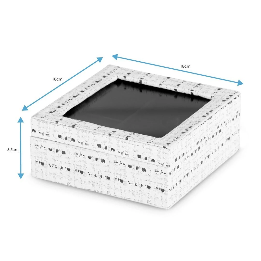 AmeliaHome JUWELRY BOX/AH/MASCA/CREM+Juodas/18X6,5