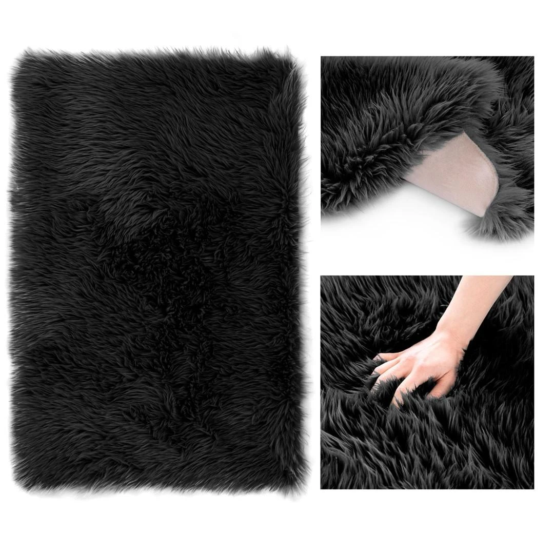 AmeliaHome KILIMAS / AH / DOKKA / NESKLDYMAS / Juodas / 75x120