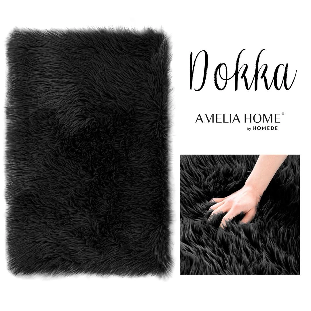 AmeliaHome KILIMAS / AH / DOKKA / NESKLDYMAS / Juodas / 75x120