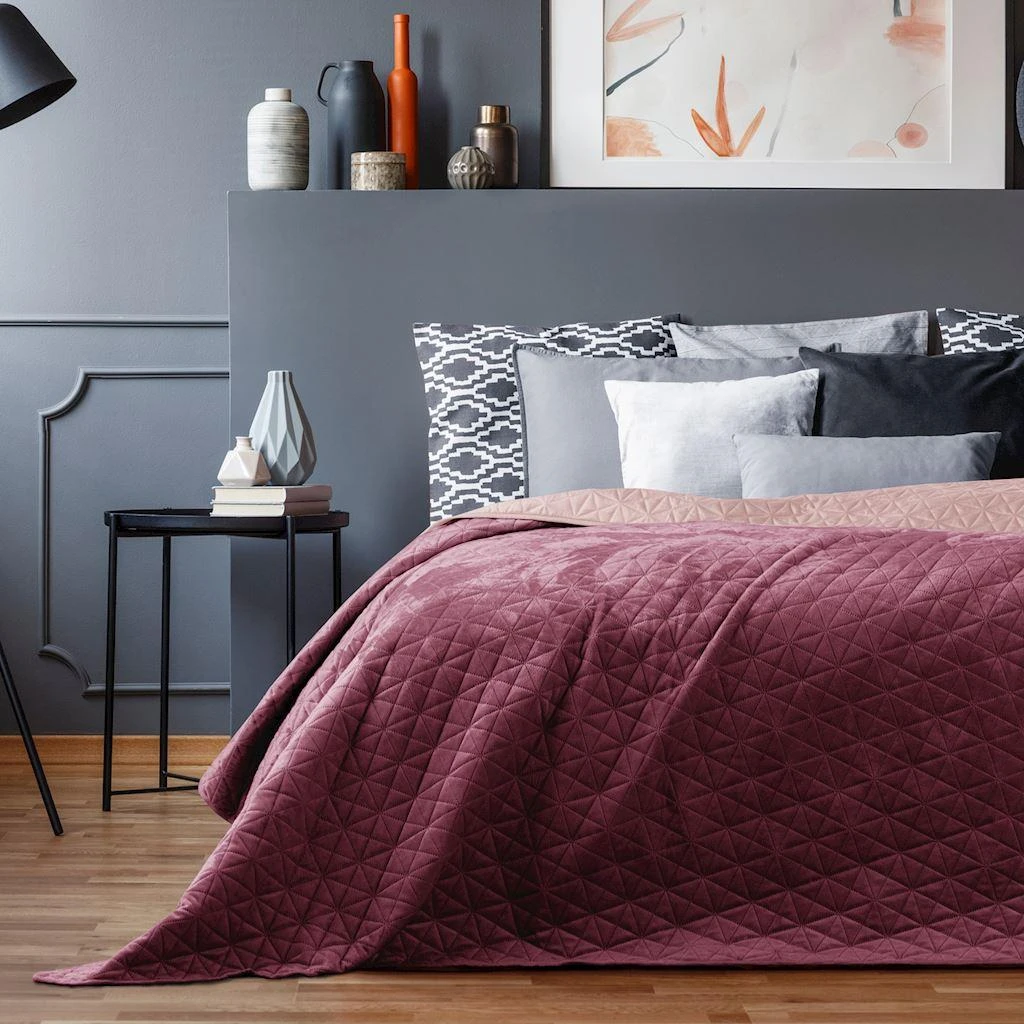 AmeliaHome Lovatiesė 220 × 240 cm, raudona ir violetinė