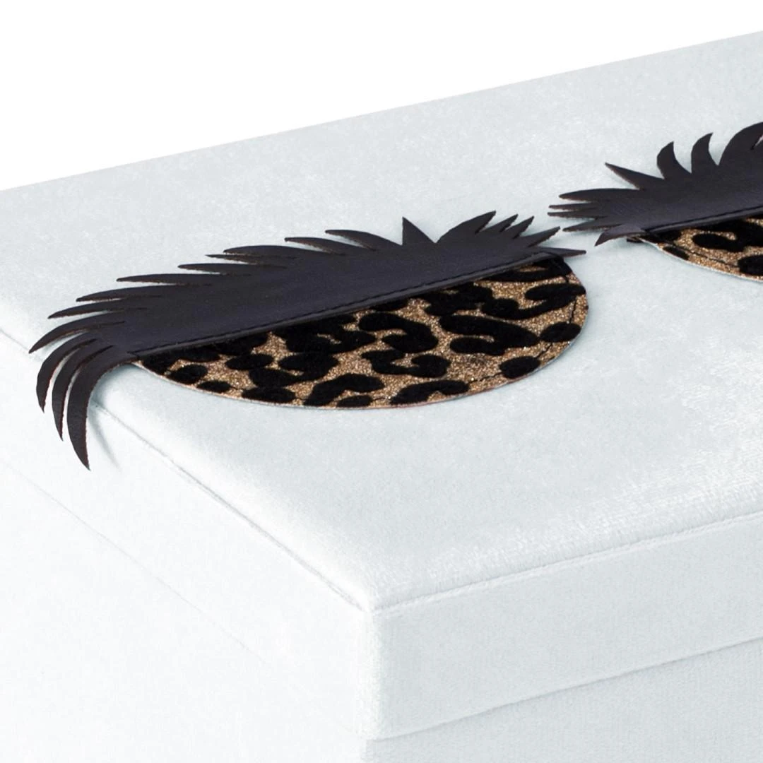 AmeliaHome PAPUOŠALŲ DĖŽUTĖ/AH/LASHES/Baltas/19X12