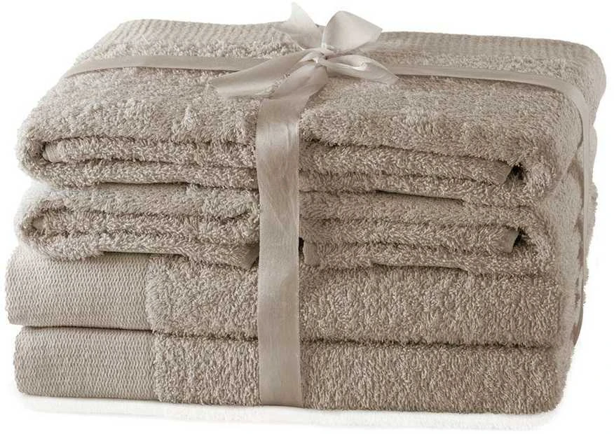 Rankšluostis AmeliaHome Rankšluosčių rinkinys 2 vnt. 70x140 ir 4 vnt. 50x100 smėlio spalvos