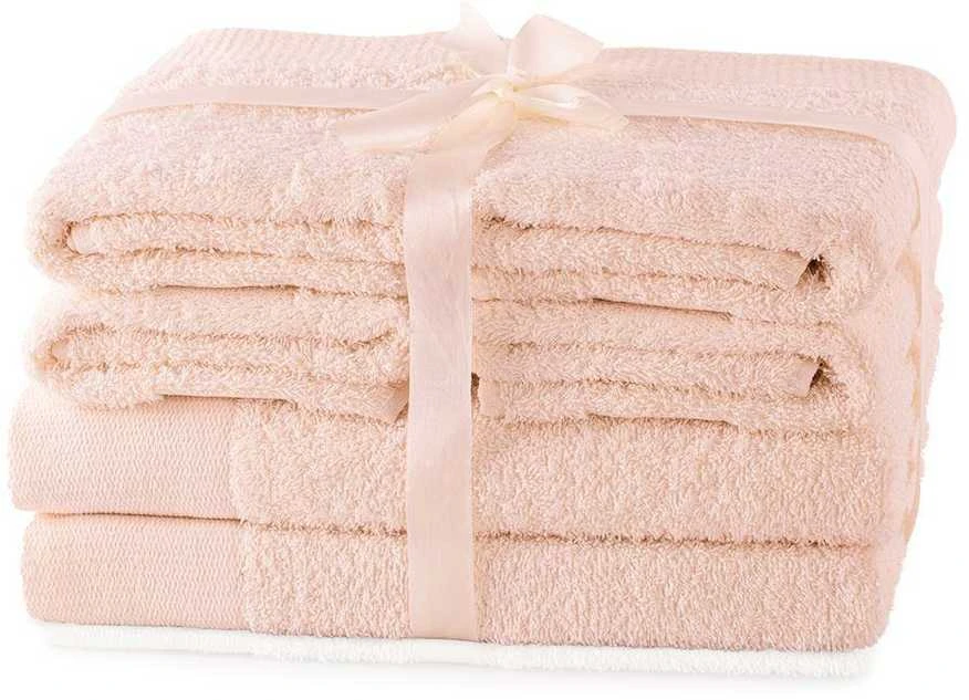 Rankšluostis AmeliaHome Rankšluosčių rinkinys 2 × 70 × 140 cm ir 4 × 50 × 100 cm, rožinės spalvos AH AMARI