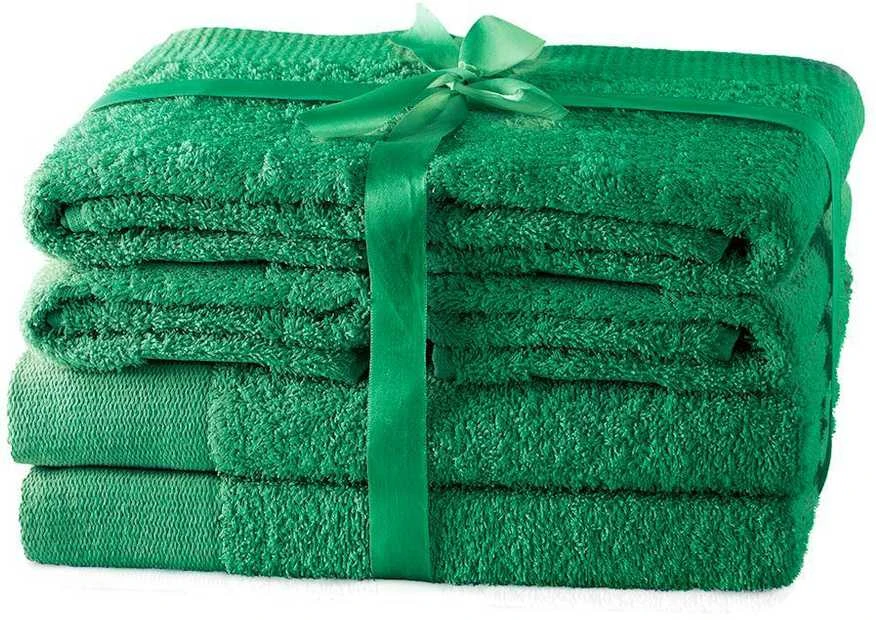 Rankšluostis AmeliaHome Rankšluosčių rinkinys 2 vnt. 70 × 140 cm ir 4 vnt. 50 × 100 cm, žalios spalvos AH AMARI