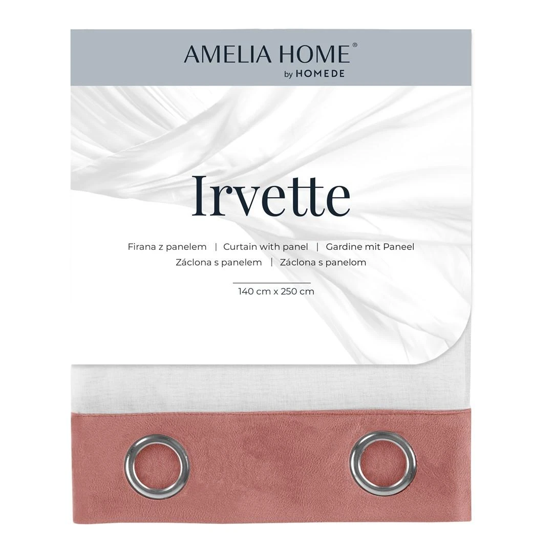 AmeliaHome Užuolaida su kilpomis Irvette 140×250 rudos spalvos