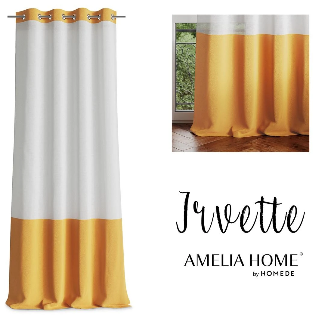 AmeliaHome Užuolaida su žiedais dviejų spalvų geltona Amelia Home Irvette
