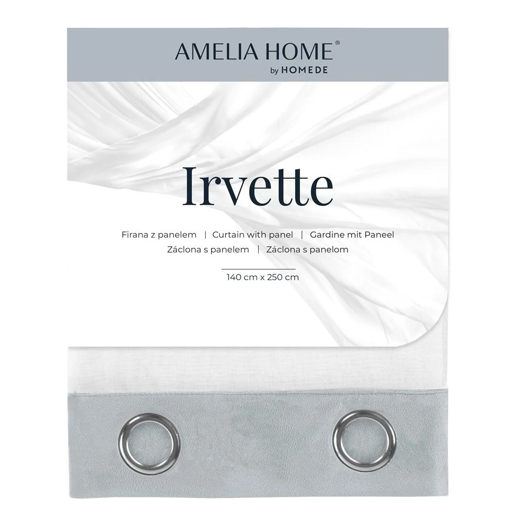 AmeliaHome Užuolaidos su žiedais sidabrinės Amelia Home