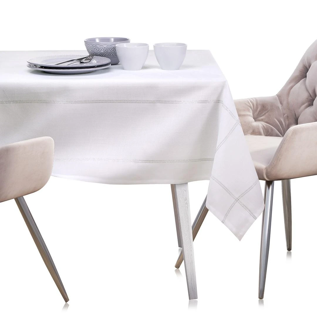 AmeliaHome Balta staltiesė ANTONY 140 x 400 cm