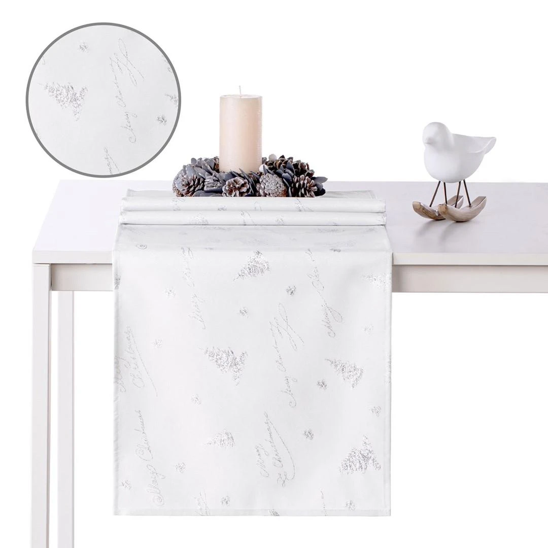 AmeliaHome TCLOTH/AH/CHRISTMASEVE/HMD/Sidabrinis/80X80