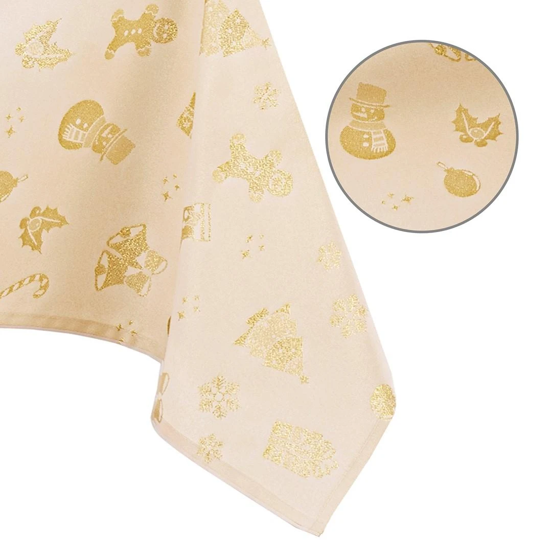 AmeliaHome TCLOTH/AH/CHRISTMASSTORY/HMD/GOLD/140X200