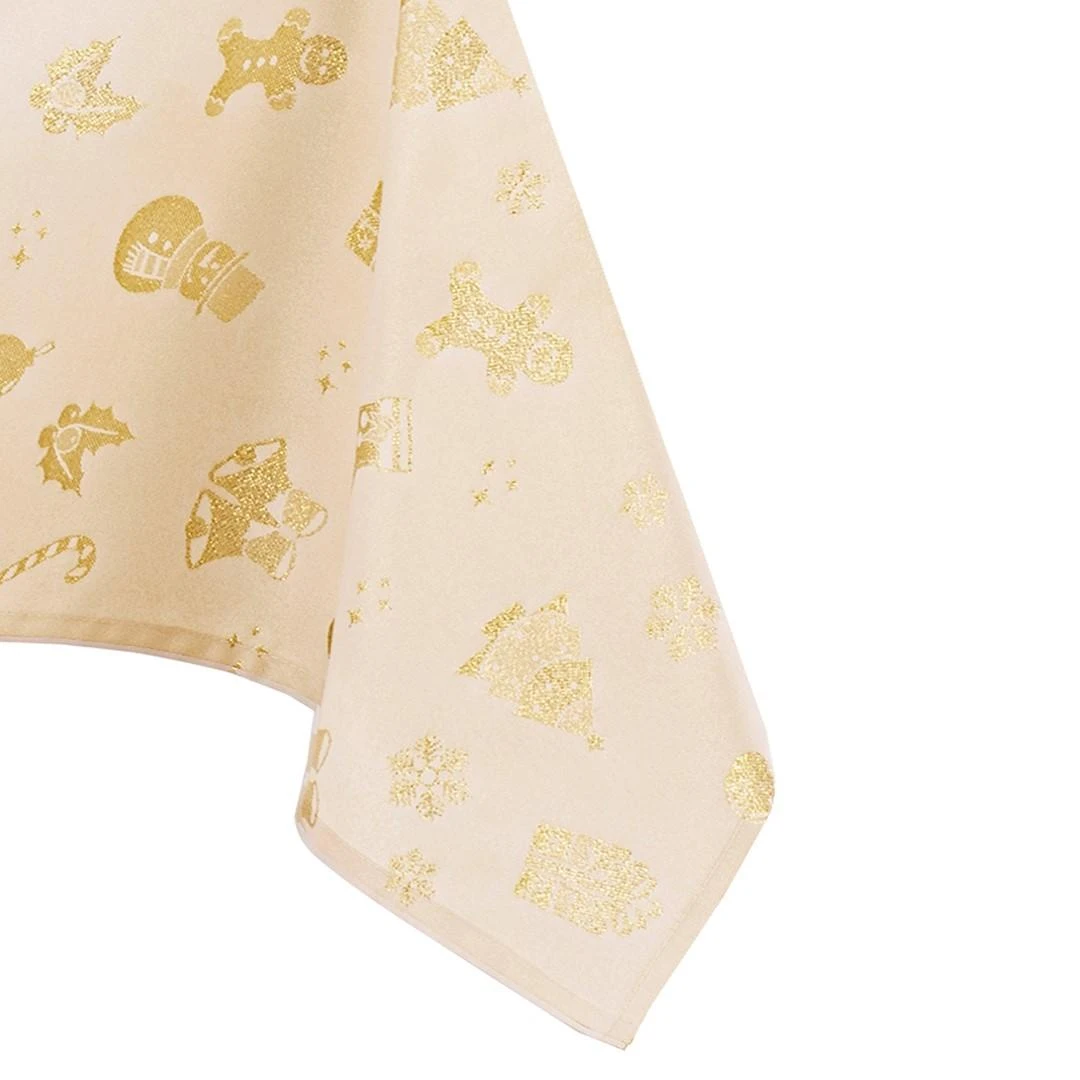 AmeliaHome TCLOTH/AH/CHRISTMASSTORY/HMD/GOLD/140X220