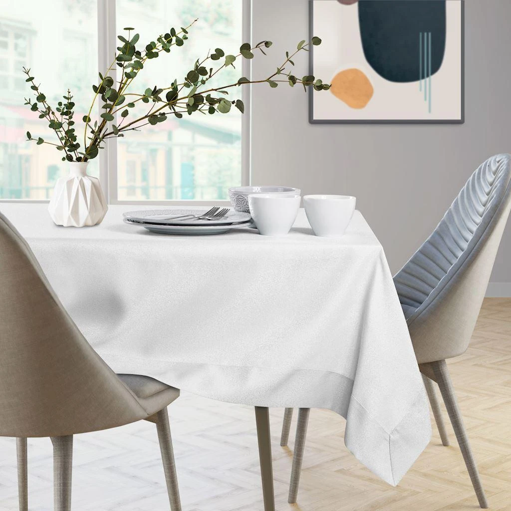 AmeliaHome Balta medvilninė staltiesė EMPIRE 140 x 180 cm
