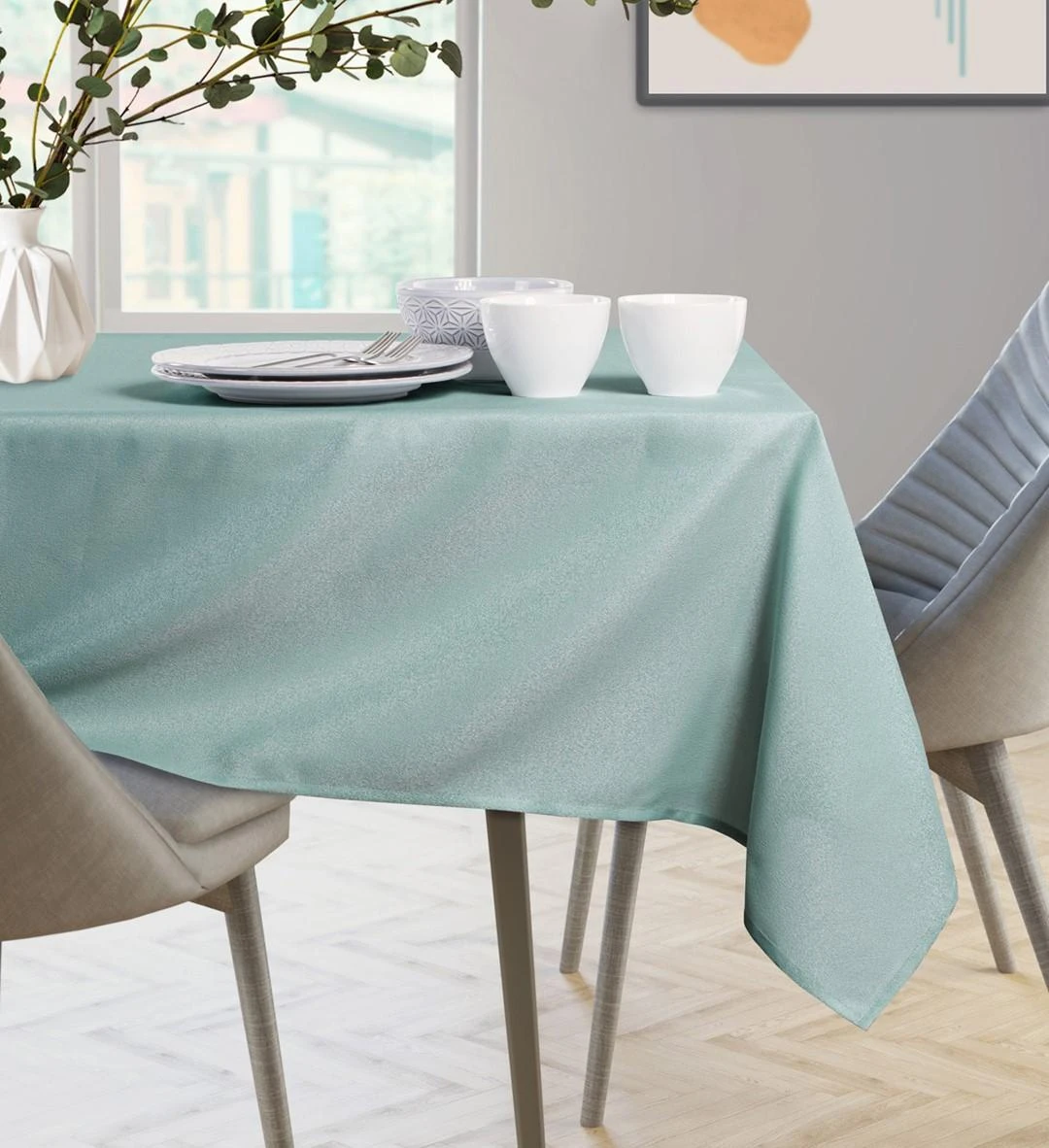 Mėtų spalvos staltiesė AmeliaHome Empire 155 x 155 cm