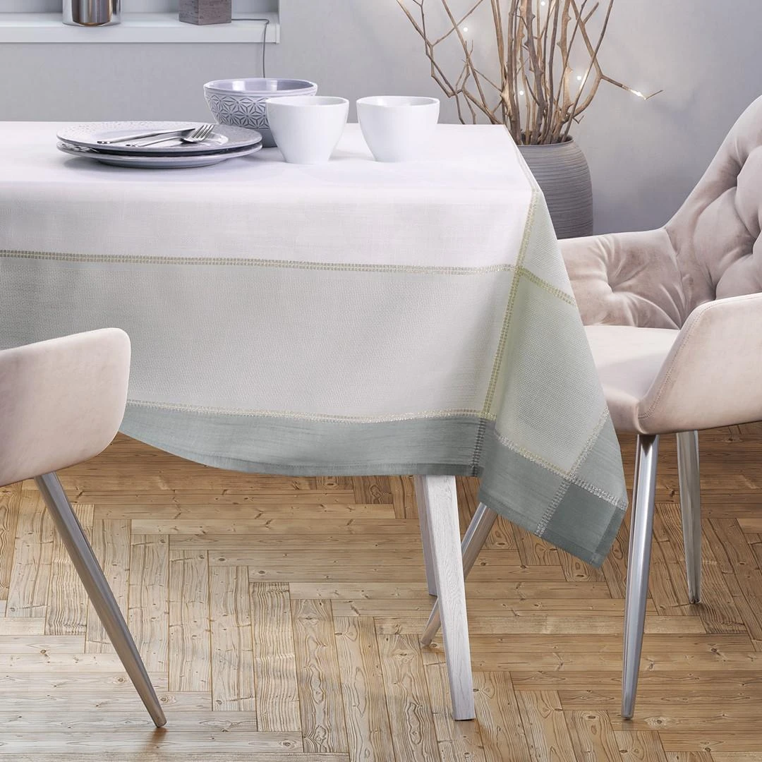 AmeliaHome Staltiesė LAVAL balta–mėlyna 130 x 160 cm