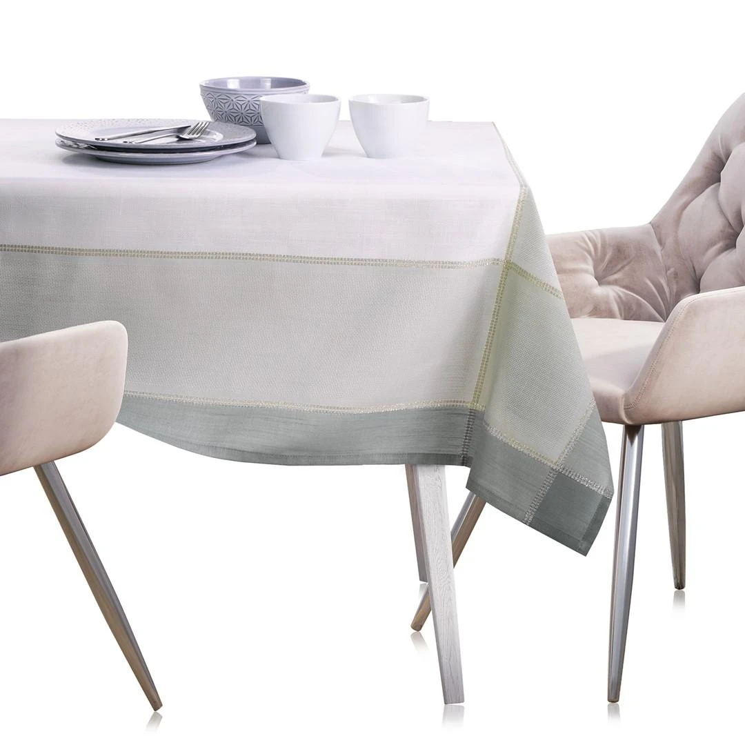 AmeliaHome Balta ir mėlyna staltiesė LAVAL AH 140×220 cm