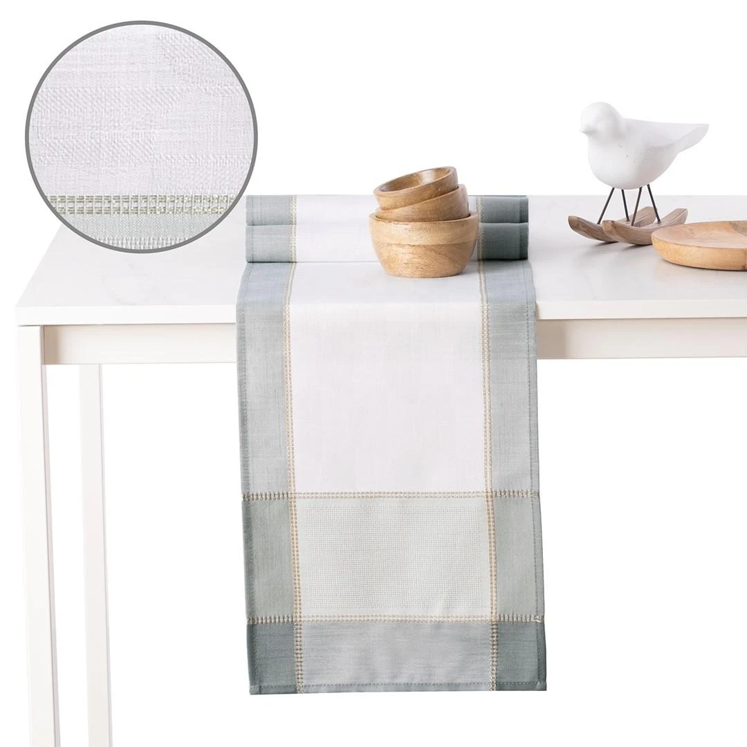 AmeliaHome Mėlyna Staltiesė AH Laval baltas+mėlynas 30x160