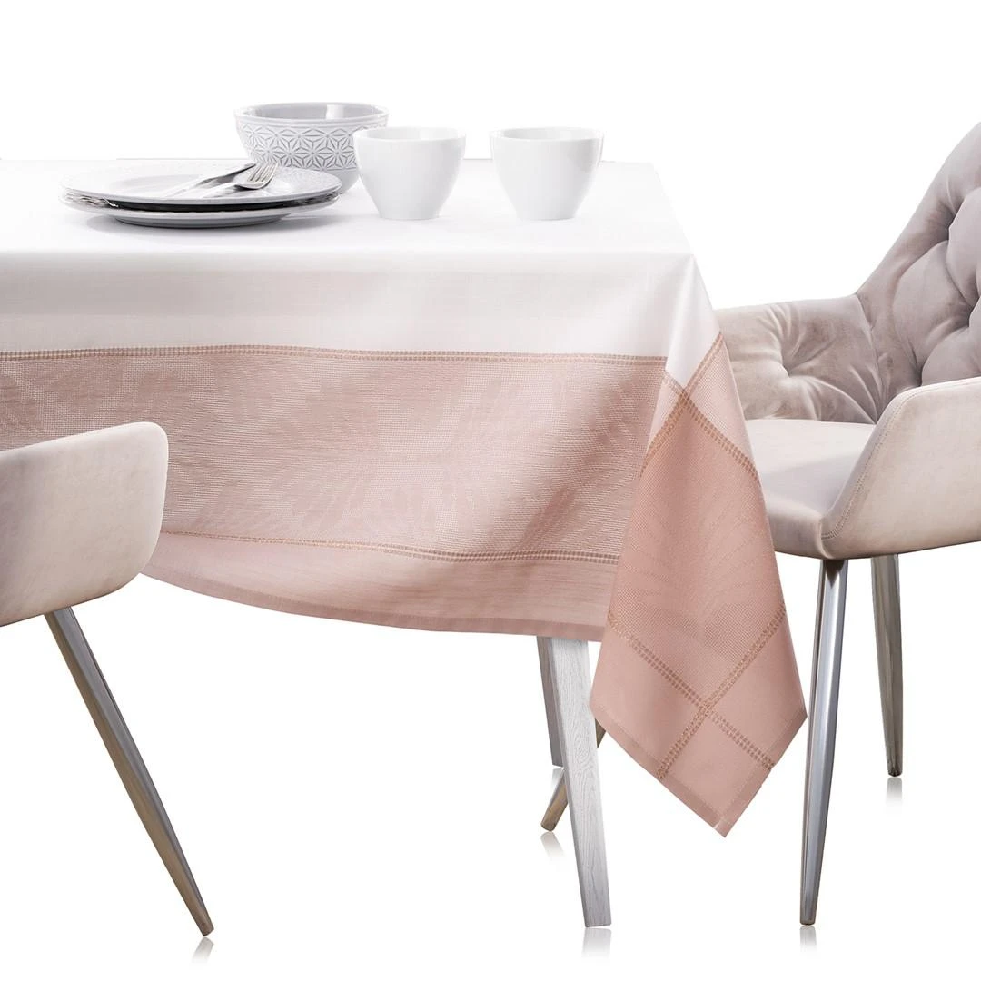 AmeliaHome Staltiesė rožinė ir balta 140x400 cm AH LILLE