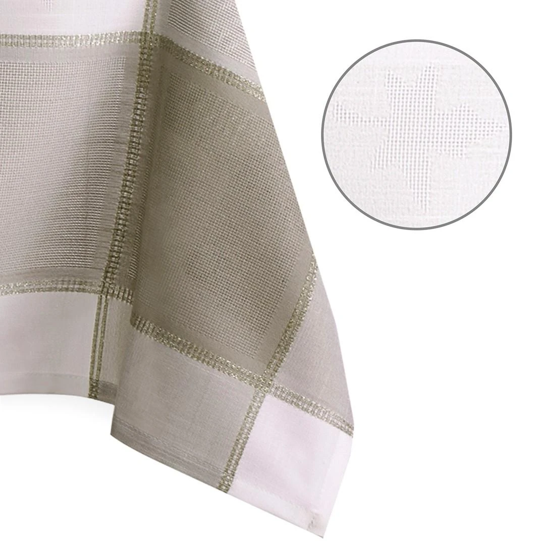 AmeliaHome Sevran staltiesė smėlinė–balta 140×300 cm