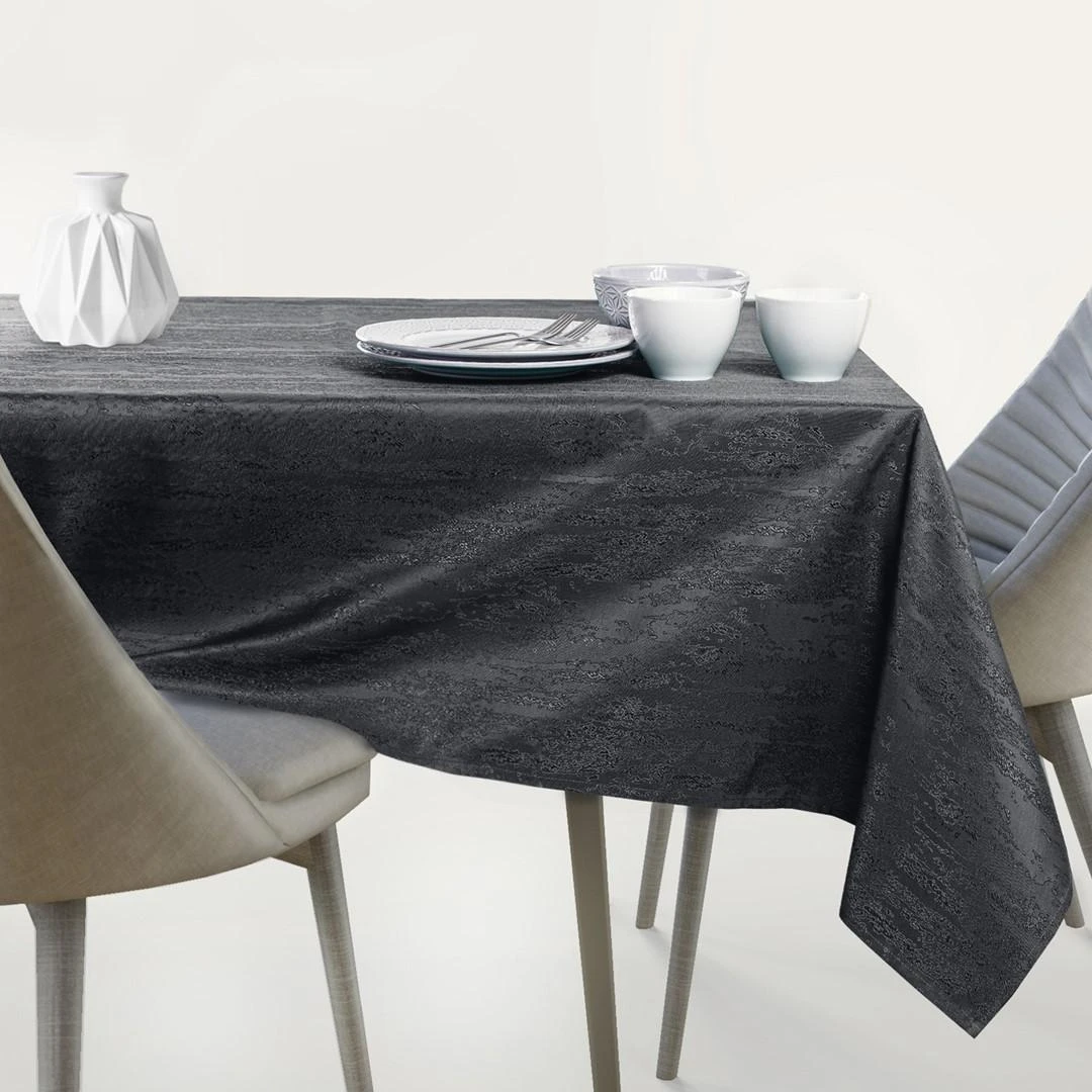 Atspari dėmėms staltiesė AmeliaHome VESTA 155 x 250 cm, tamsiai pilkos spalvos