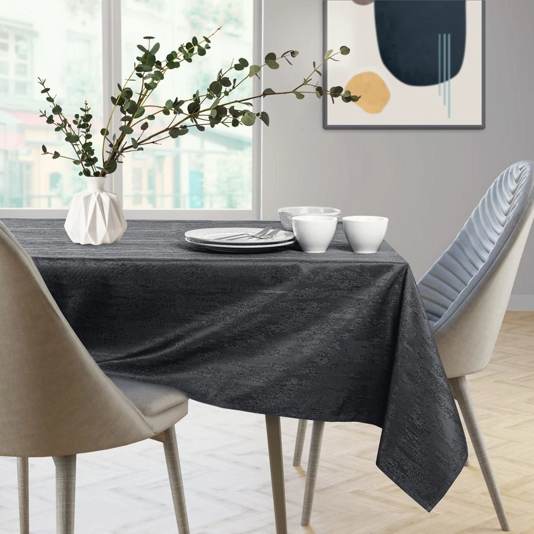 Atspari dėmėms staltiesė AmeliaHome VESTA 155 x 250 cm, tamsiai pilkos spalvos