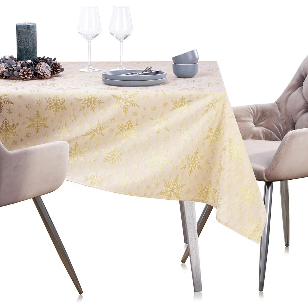 AmeliaHome TCLOTH/AH/WHITECHCRISTMAS/HMD/GOLD/140X400