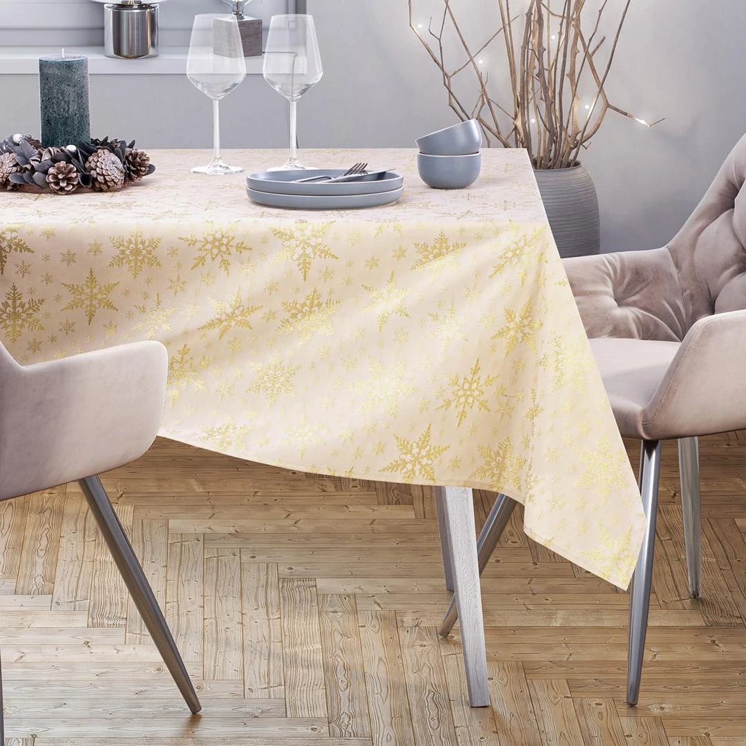 AmeliaHome TCLOTH/AH/WHITECHCRISTMAS/HMD/GOLD/140X400