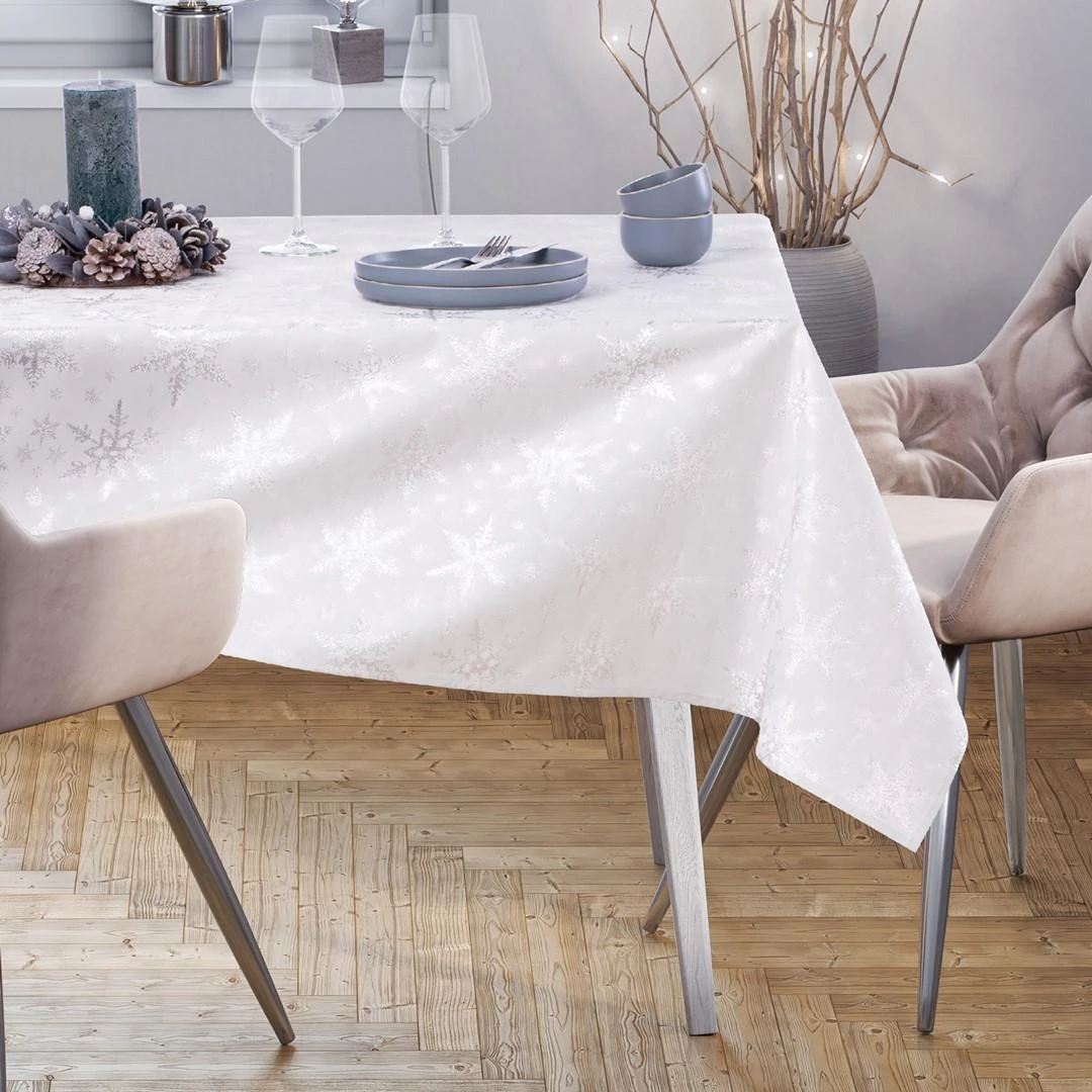 AmeliaHome TCLOTH/AH/WHITECHCRISTMAS/HMD/Sidabrinis/140X400
