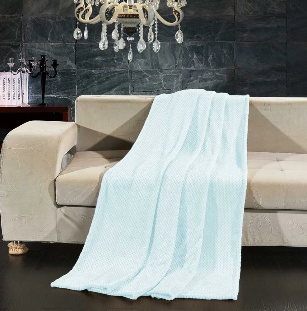 DecoKing Šviesiai mėlynas HENRY pledas 70×150 cm
