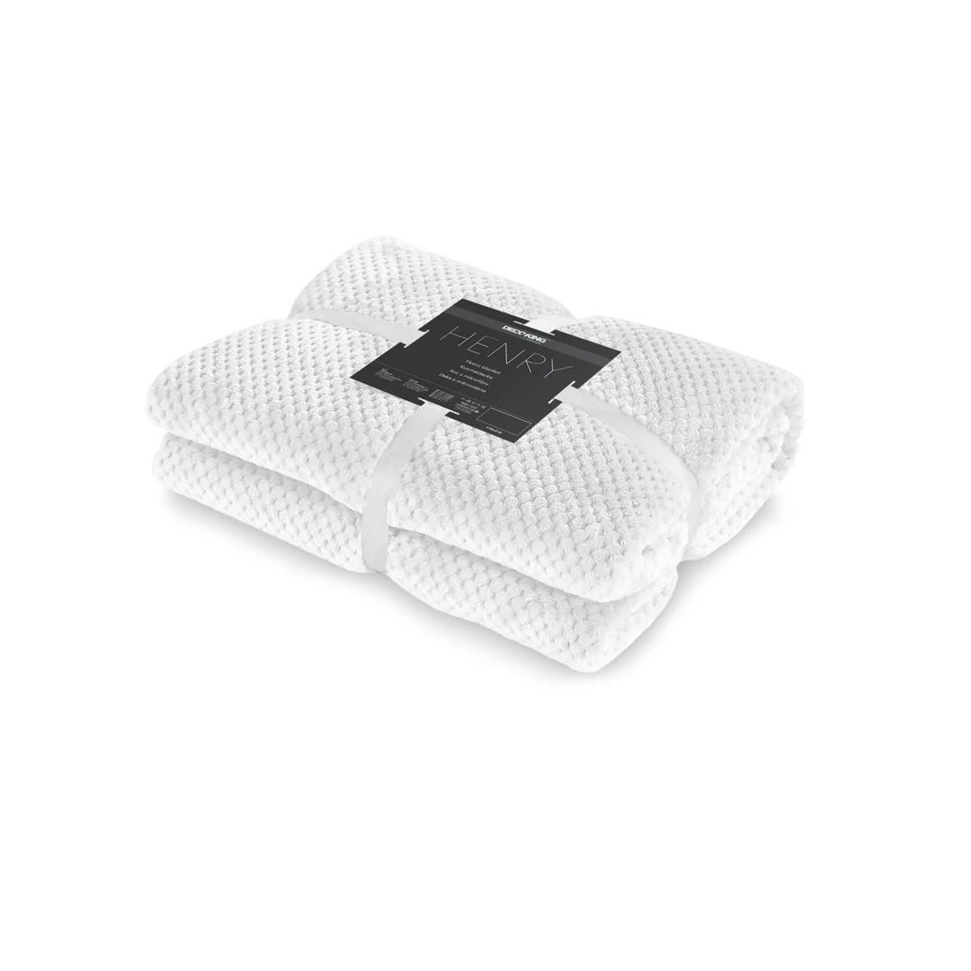 Pledas DecoKing Henry, baltas, 150 cm x 200 cm
